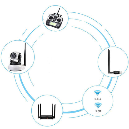 12 dBi Dual Band WiFi Antenna 2.4G 5G 5.8GHz SMA Male/ RP-SMA Male Universal Antenna Amplifier WLAN Router Signal Booster Pack of 2