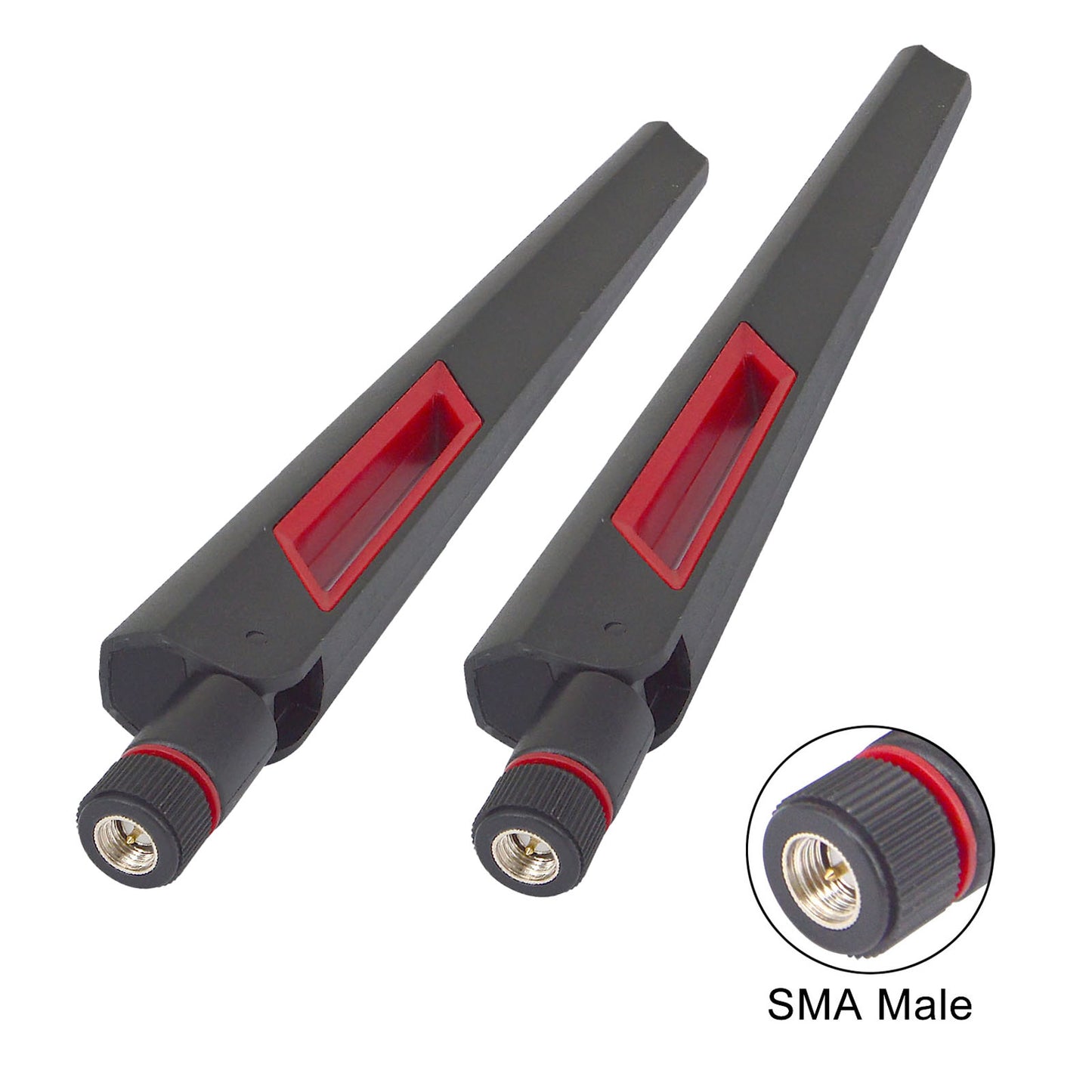 12 dBi Dual Band WiFi Antenna 2.4G 5G 5.8GHz SMA Male/ RP-SMA Male Universal Antenna Amplifier WLAN Router Signal Booster Pack of 2