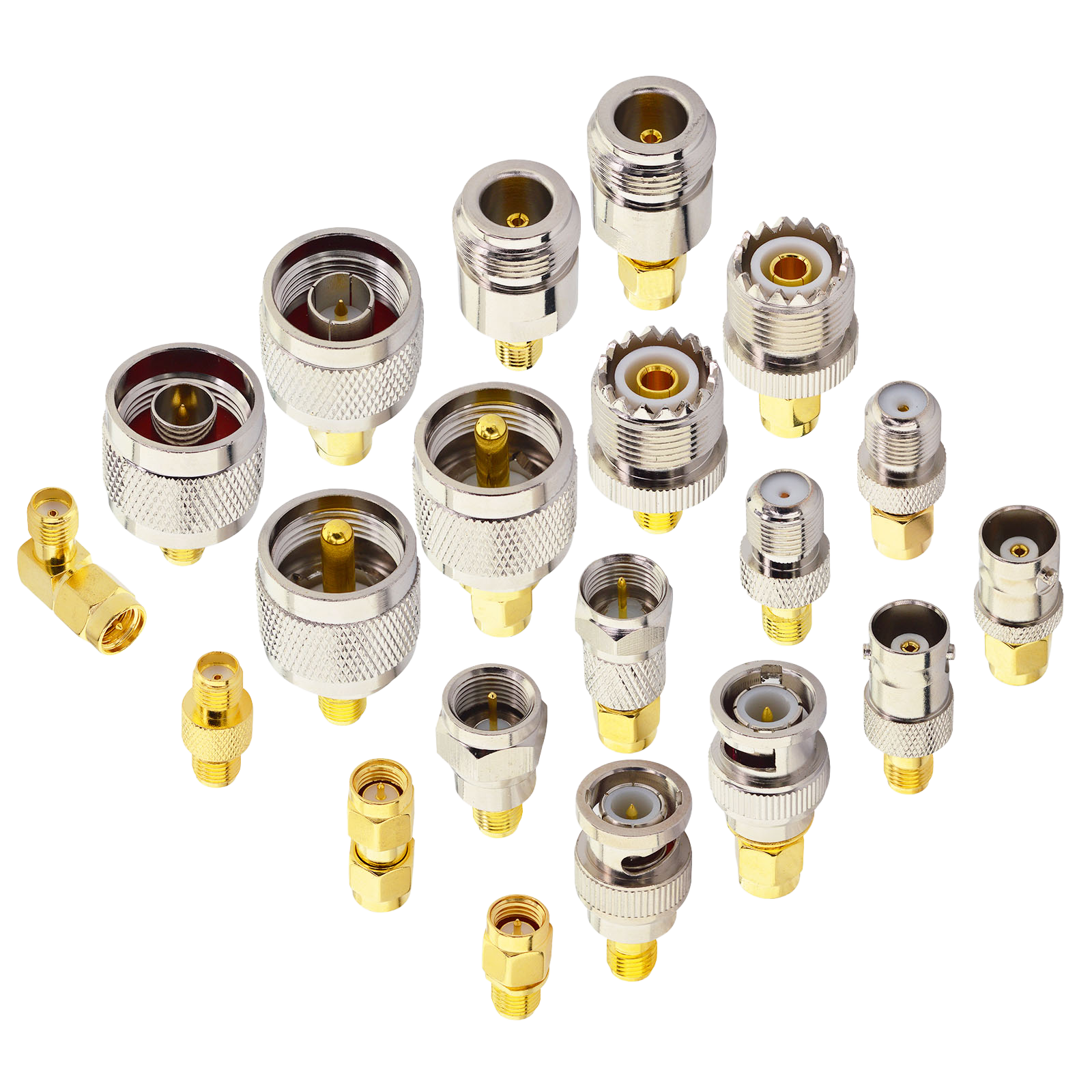 YILIANDUO SMA Adapter Set 20 Type Universal RF Adapter Kit with SMA,UHF, BNC, N-type, F-typ Connector Male to Female Coax Adapters Converter for WiFi Antenna/FPV Drone/Extension Cable