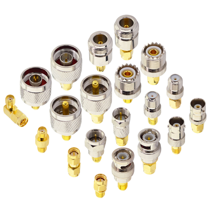 YILIANDUO SMA Adapter Set 20 Type Universal RF Adapter Kit with SMA,UHF, BNC, N-type, F-typ Connector Male to Female Coax Adapters Converter for WiFi Antenna/FPV Drone/Extension Cable