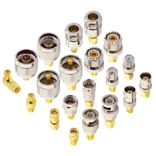 YILIANDUO SMA Adapter Set 20 Type Universal RF Adapter Kit with SMA,UHF, BNC, N-type, F-typ Connector Male to Female Coax Adapters Converter for WiFi Antenna/FPV Drone/Extension Cable