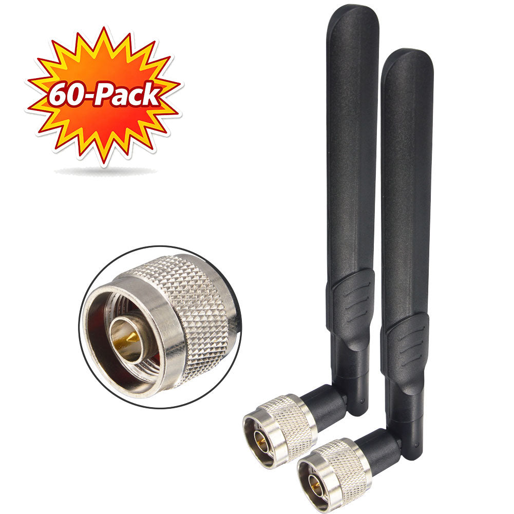 YILIANDUO 12 dbi Dual Band WiFi Antenna 2.4GHz 5G 5.8GHz Aerial N Male, 60-Pack