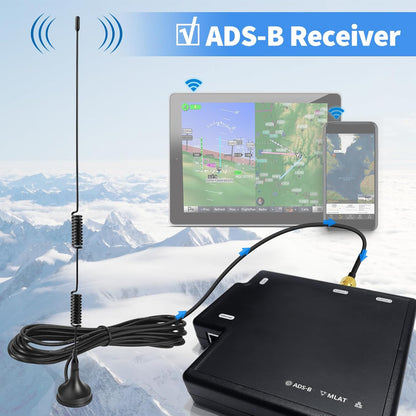 YILIANDUO 1090MHz 978MHz Dual Band 6dBi Magnetic Base Antenna SMA Male RG174 Cable for ADS‑B RTL SDR Receiver