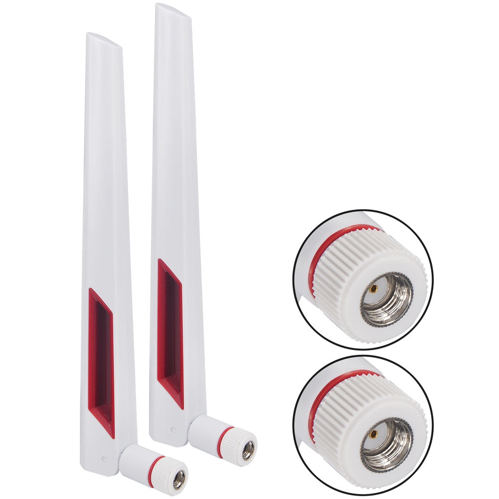 12 dBi Dual Band WiFi Antenna 2.4G 5G 5.8GHz SMA Male/ RP-SMA Male Universal Antenna Amplifier WLAN Router Signal Booster Pack of 2