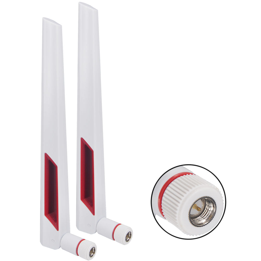 12 dBi Dual Band WiFi Antenna 2.4G 5G 5.8GHz SMA Male/ RP-SMA Male Universal Antenna Amplifier WLAN Router Signal Booster Pack of 2