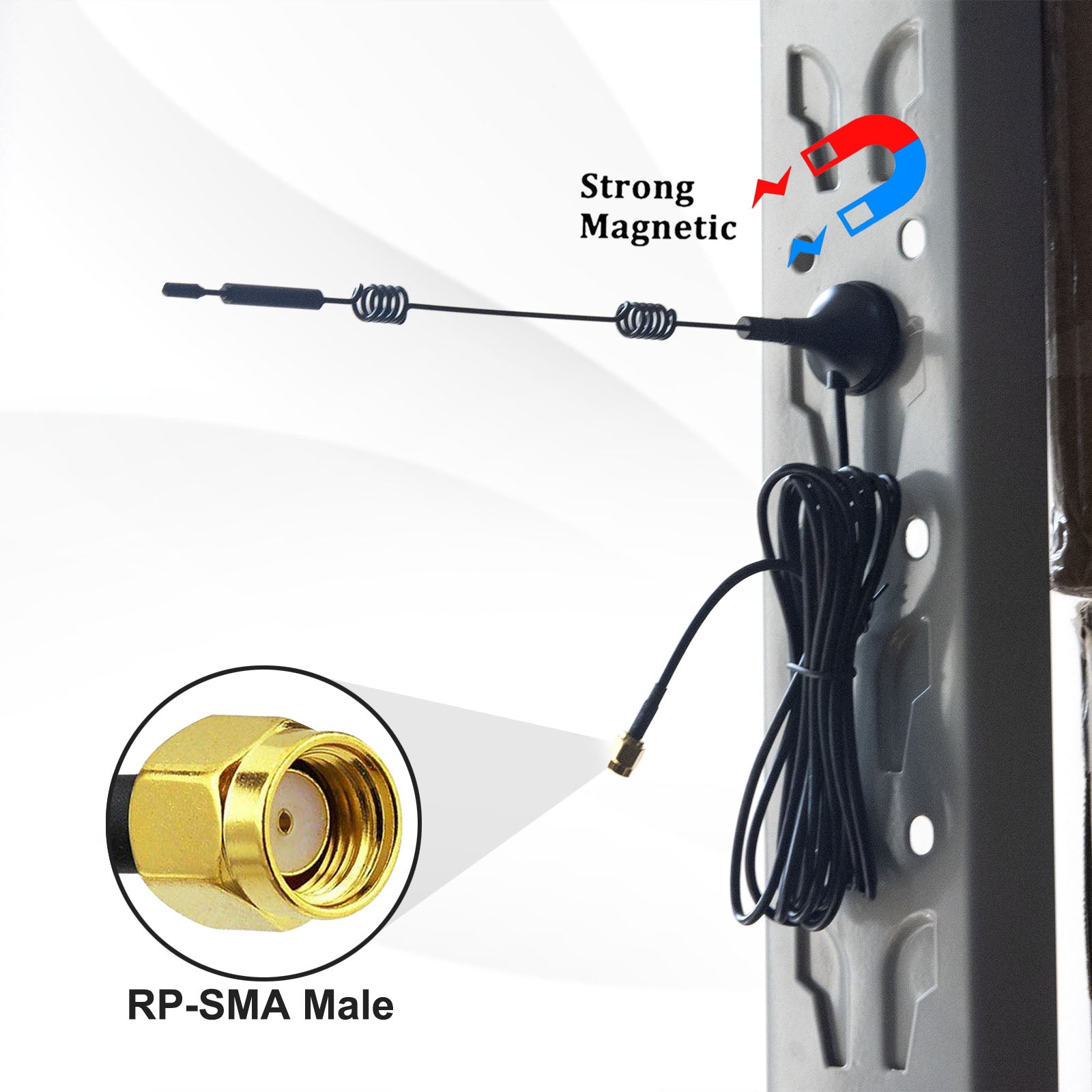 YILIANDUO Dual Band Aerial 9dBi 2.4GHz 5G 5.8GHz RP-SMA Male Antenna with Magnetic Base 3M Cable for WiFi Routers PCIE Network WiFi Card Router External Antenna Wireless WLAN