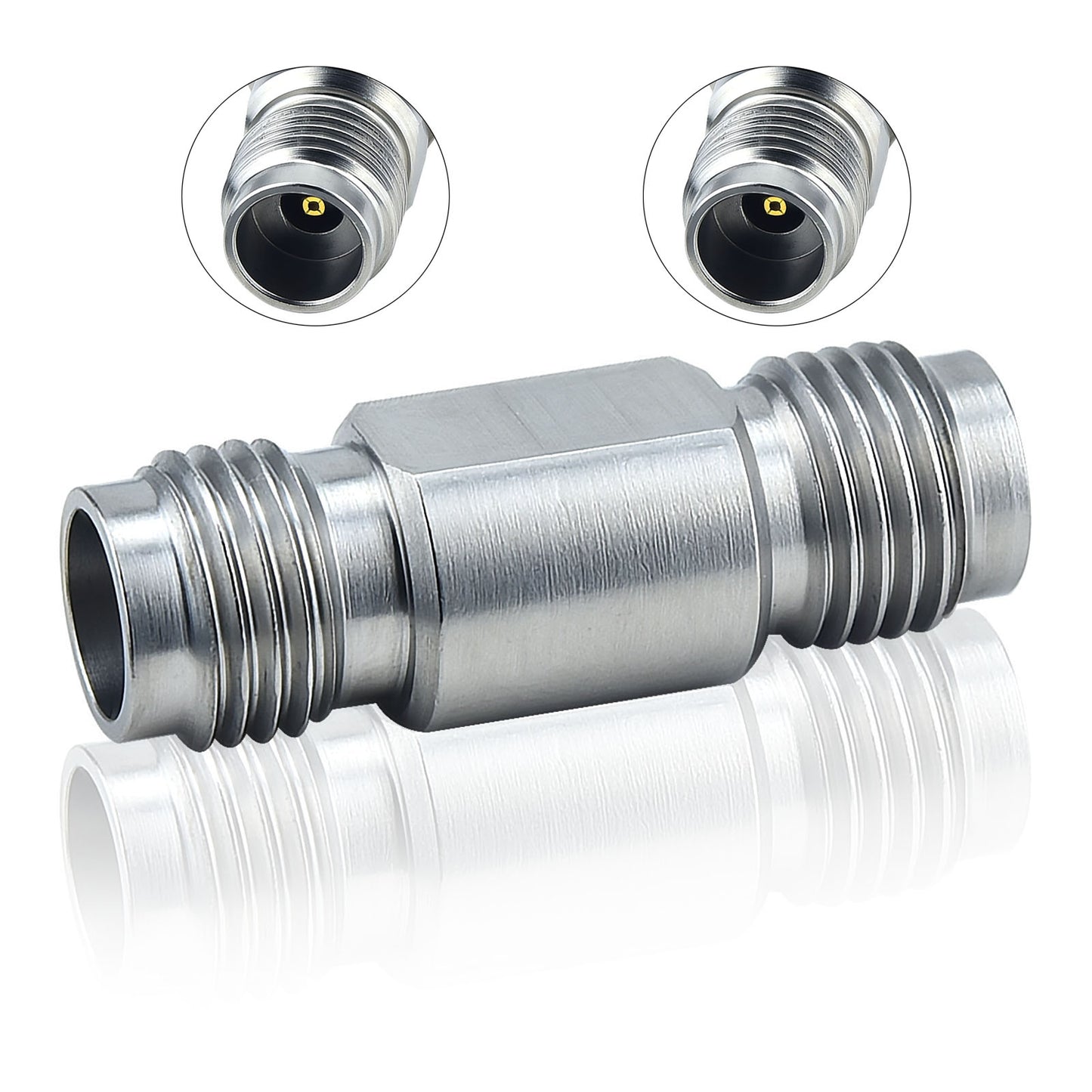 YILIANDUO 2.4mm Male Female Precision RF Millimeter Wave Adapter | DC-50GHz 50Ohm Passivated Stainless Steel High Frequency Test Connector
