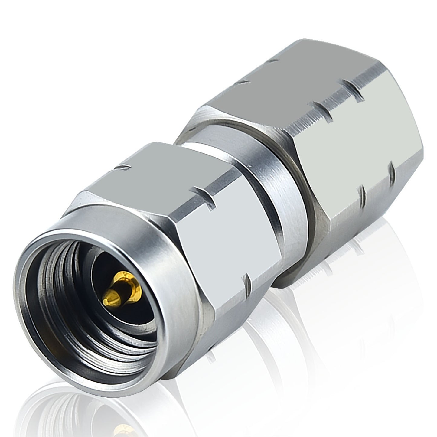 YILIANDUO 2.4mm to 3.5mm Male Female Precision Cross-Series RF Adapter | DC-34GHz Rated, Max DC-50GHz 50Ω Passivated Stainless Steel Millimeter Wave Test Connector