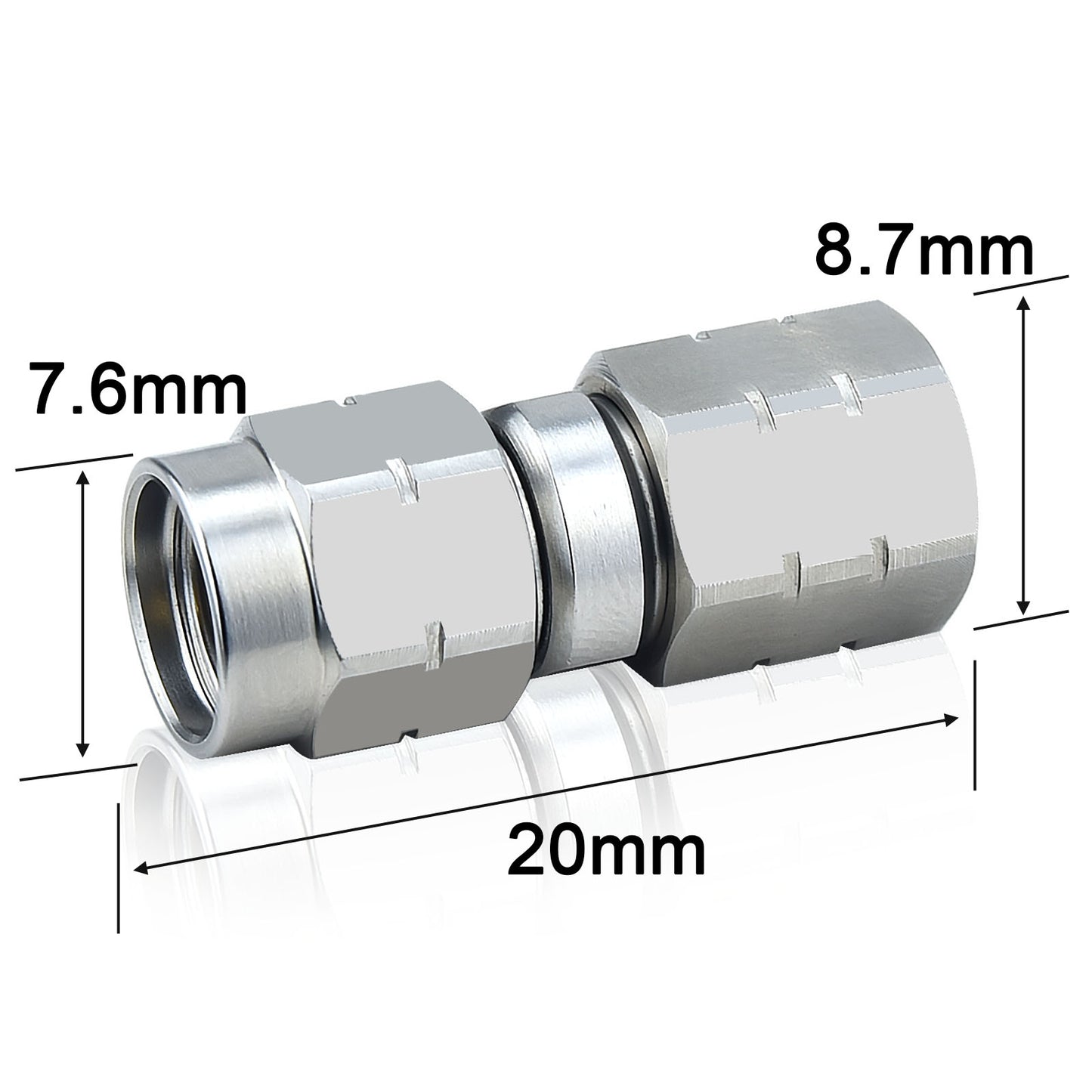 YILIANDUO 2.4mm to 3.5mm Male Female Precision Cross-Series RF Adapter | DC-34GHz Rated, Max DC-50GHz 50Ω Passivated Stainless Steel Millimeter Wave Test Connector
