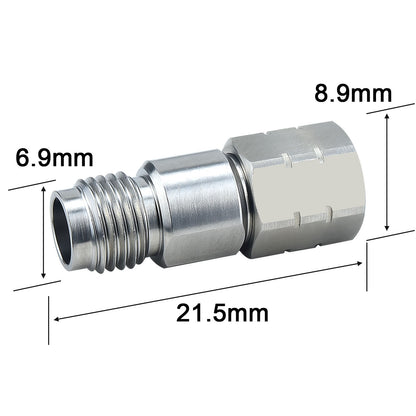 YILIANDUO 1.85mm(V-Type) to 2.4mm Male Female Precision Cross-Series RF Adapter | DC-50GHz 50Ω Passivated Stainless Steel High-Frequency Millimeter Test Connector