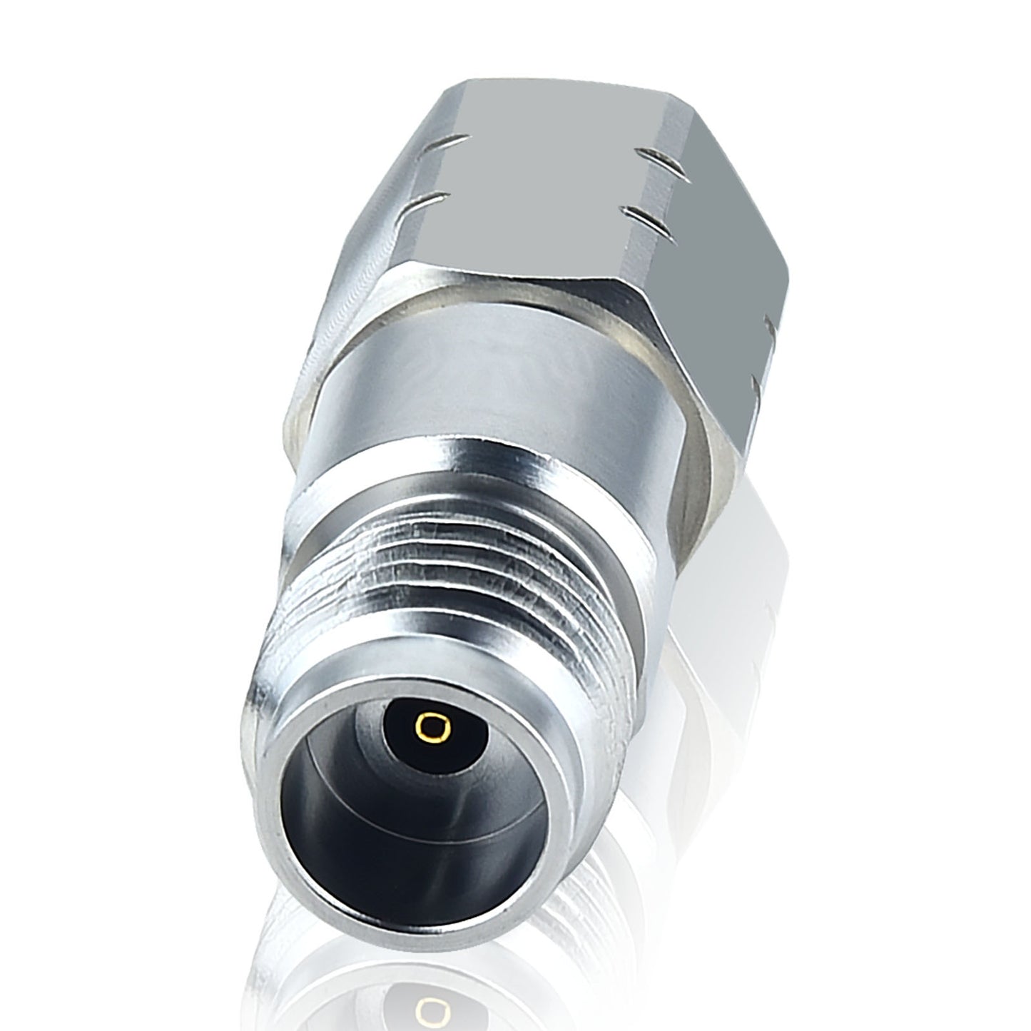 YILIANDUO 1.85mm(V-Type) to 2.4mm Male Female Precision Cross-Series RF Adapter | DC-50GHz 50Ω Passivated Stainless Steel High-Frequency Millimeter Test Connector
