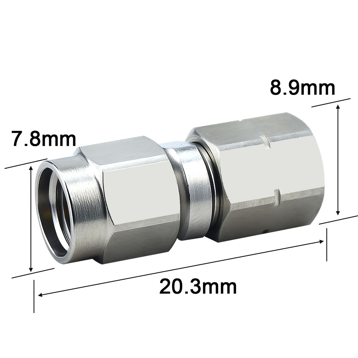 YILIANDUO 1.85mm(V-Type) to 2.4mm Male Female Precision Cross-Series RF Adapter | DC-50GHz 50Ω Passivated Stainless Steel High-Frequency Millimeter Test Connector