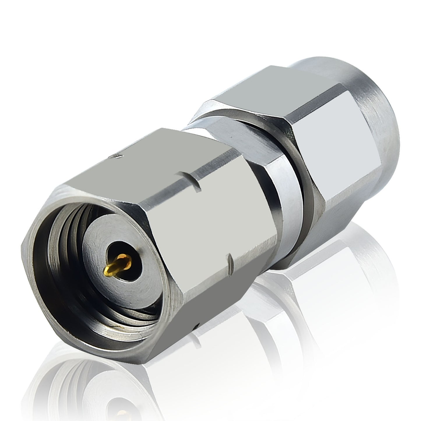 YILIANDUO 1.85mm(V-Type) to 2.4mm Male Female Precision Cross-Series RF Adapter | DC-50GHz 50Ω Passivated Stainless Steel High-Frequency Millimeter Test Connector