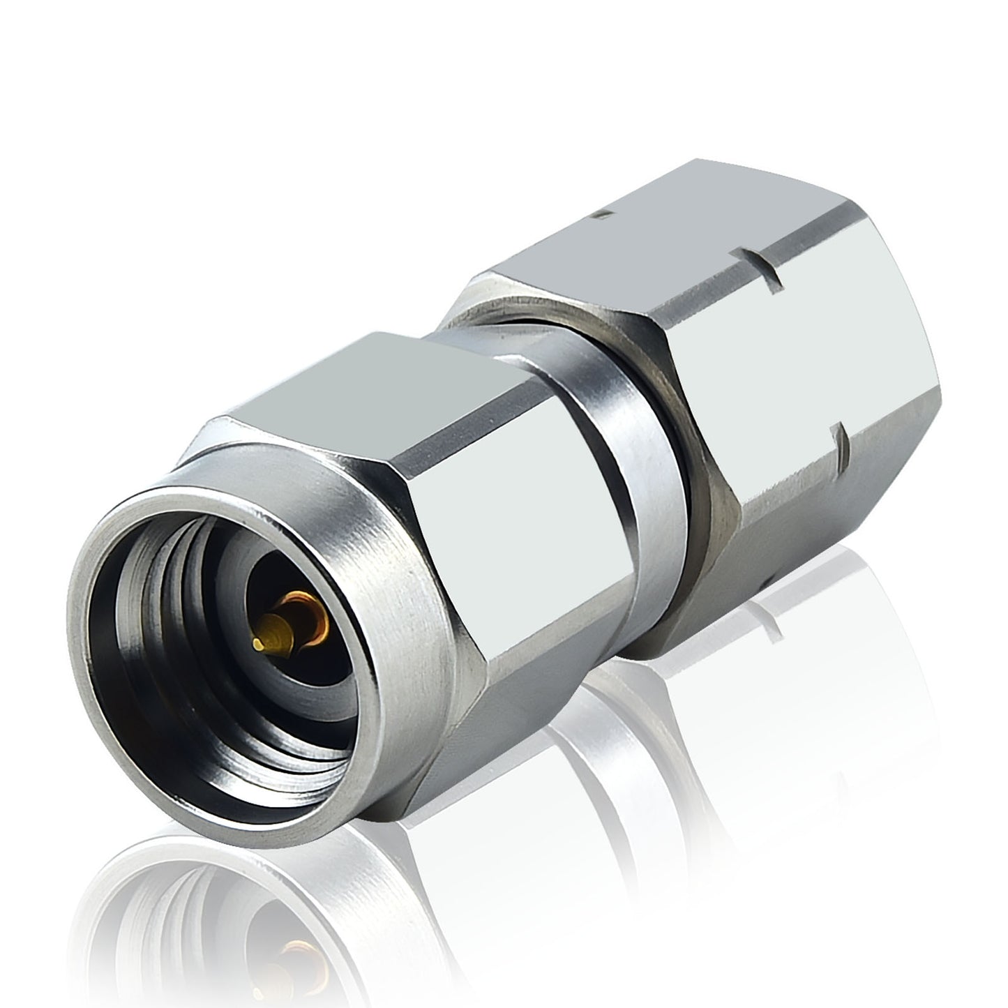 YILIANDUO 1.85mm(V-Type) to 2.4mm Male Female Precision Cross-Series RF Adapter | DC-50GHz 50Ω Passivated Stainless Steel High-Frequency Millimeter Test Connector