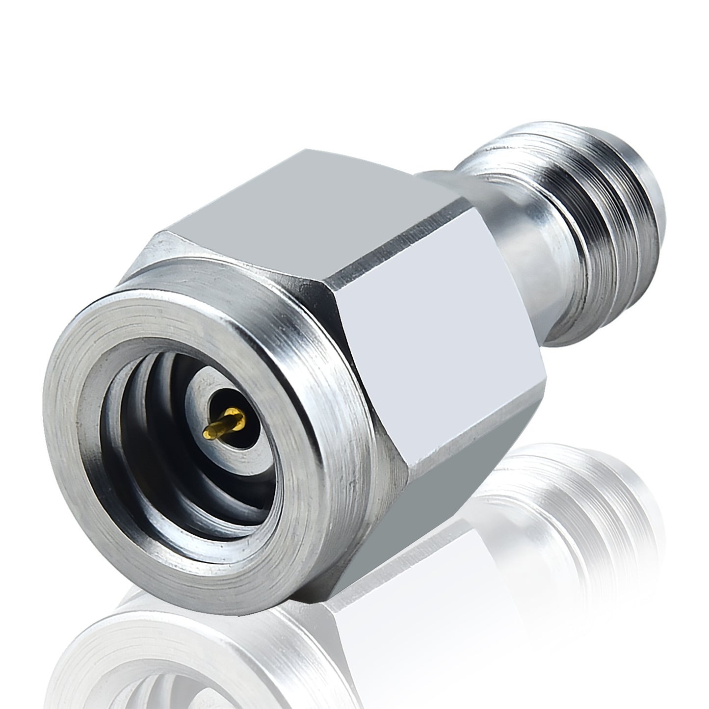 YILIANDUO 1.0mm(W-Type) Precision In-Series RF Adapter DC-110GHz | 50Ω Passivated Stainless Steel, 3 Gender Options(FF/MF/MM) Ultra-High Frequency Millimeter Wave Test Connector