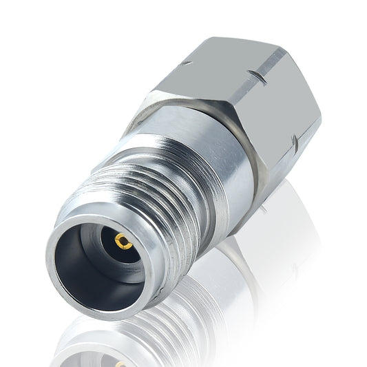 YILIANDUO 1.85mm(V-Type) to 2.4mm Male Female Precision Cross-Series RF Adapter | DC-50GHz 50Ω Passivated Stainless Steel High-Frequency Millimeter Test Connector
