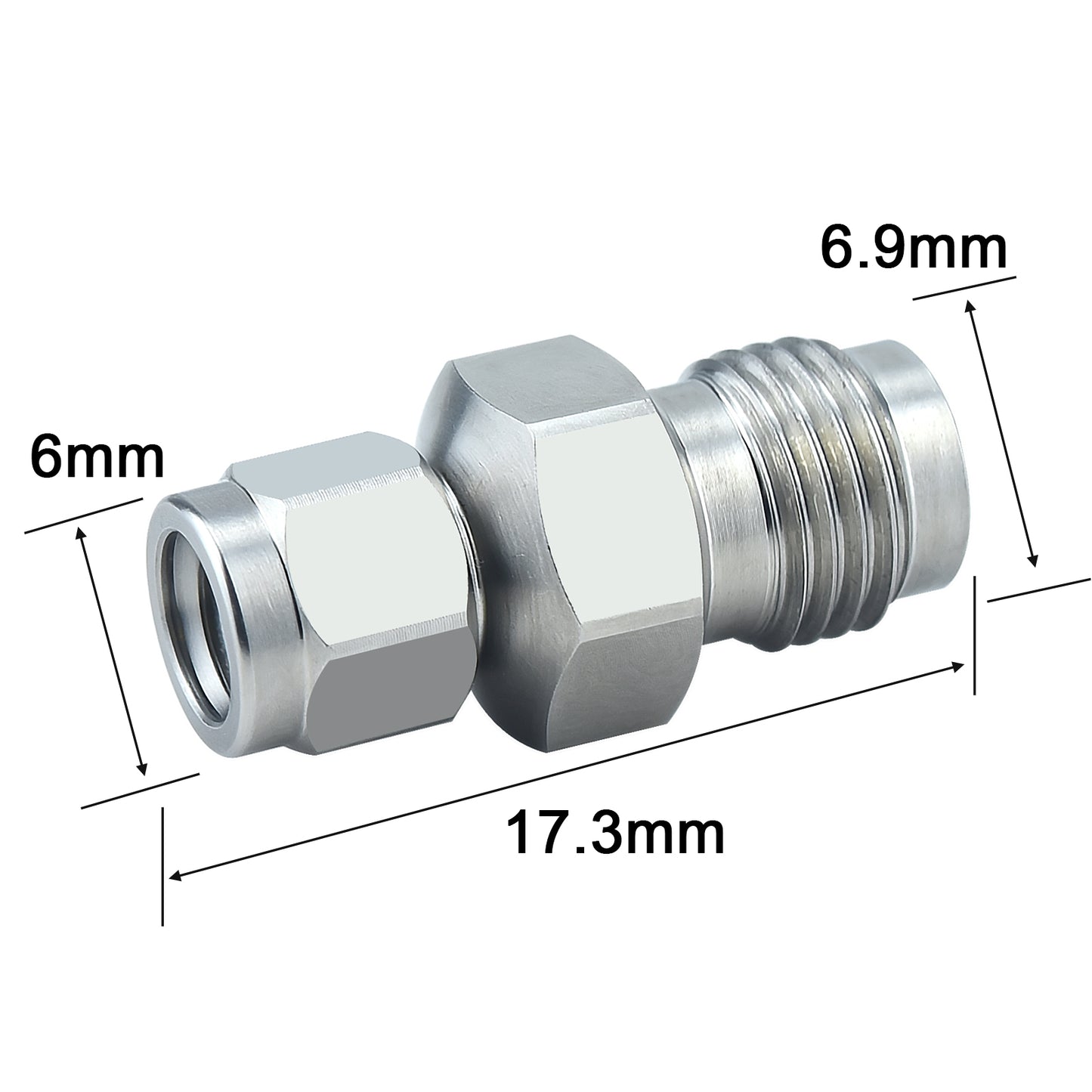 YILIANDUO 1.0mm  to 1.85mm Male Female Precision Cross-Series RF Adapter | DC-67GHz 50Ω Passivated Stainless Steel Ultra-High Frequency Millimeter Test Connector, 1.85mm Mechanically Compatible with 2.4mm Connectors