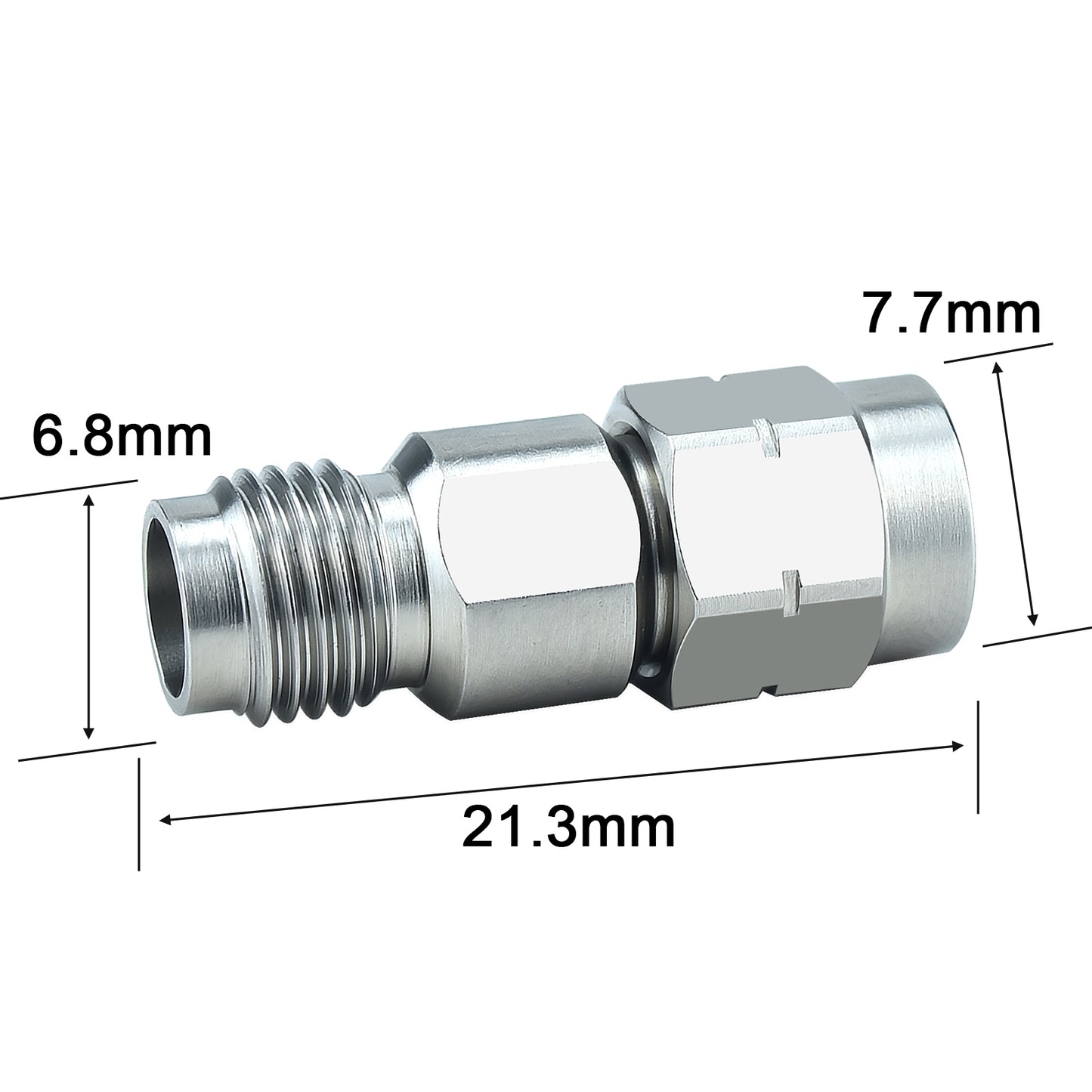 YILIANDUO 2.4mm to 3.5mm Male Female Precision Cross-Series RF Adapter | DC-34GHz Rated, Max DC-50GHz 50Ω Passivated Stainless Steel Millimeter Wave Test Connector