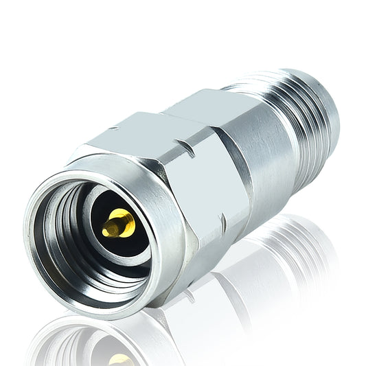 YILIANDUO 2.4mm to 3.5mm Male Female Precision Cross-Series RF Adapter | DC-34GHz Rated, Max DC-50GHz 50Ω Passivated Stainless Steel Millimeter Wave Test Connector