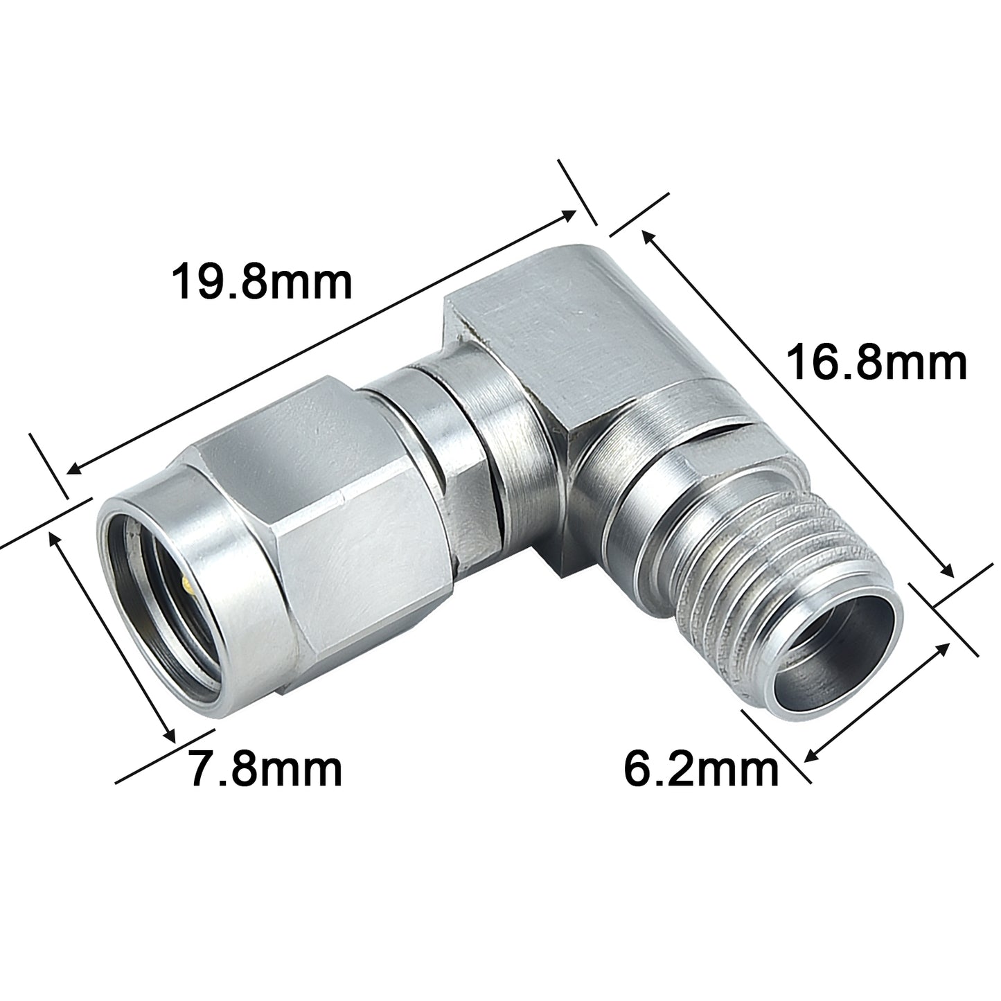 YILIANDUO 2.92mm(K-Type) Right Angle Male Female Precision RF Adapter | DC-40GHz 50Ω Passivated Stainless Steel 90 Degree Bend, Mechanically Intermateable with SMA & 3.5mm Connectors