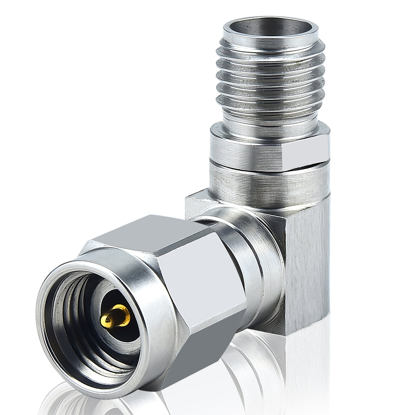 YILIANDUO 2.92mm(K-Type) Right Angle Male Female Precision RF Adapter | DC-40GHz 50Ω Passivated Stainless Steel 90 Degree Bend, Mechanically Intermateable with SMA & 3.5mm Connectors