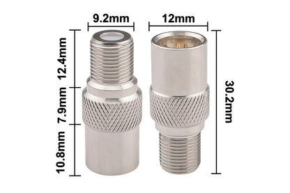 YILIANDUO F-Type Push-On Coax Connector 75 Ohm All-Copper F Quick Male to Female RG6 Coaxial Cable Adapter for Sky Q, Virgin Media Hub, Caravan TV and RG6 Satellite Dish 3-Pack