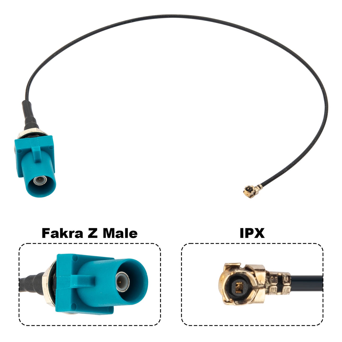 YILIANDUO Fakra to IPX Cable Fakra Z Male to IPX U.FL Plug 20CM 50 Ohm DC-6GHz RoHS Compliant for Car GPS Bluetooth Wi-Fi 2-Pack