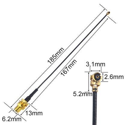 YILIANDUO 5pcs RP-SMA Female to IPX/U.FL Pigtail Cable 17cm 1.13mm for WiFi Router, Antenna, Security Camera, GPS Devices