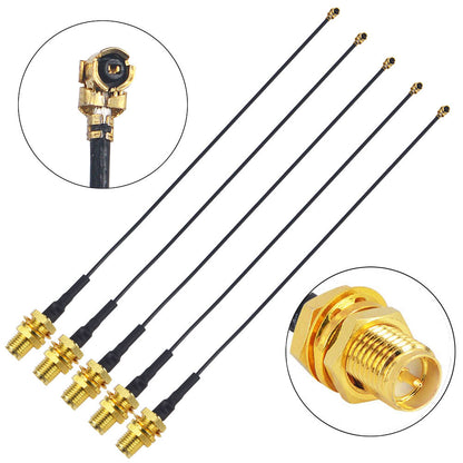 YILIANDUO 5pcs RP-SMA Female to IPX/U.FL Pigtail Cable 17cm 1.13mm for WiFi Router, Antenna, Security Camera, GPS Devices