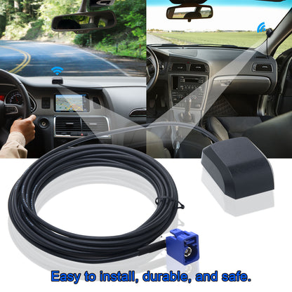 YILIANDUO Car Active GPS Antenna 90 Degree Fakra C Female Magnetic Base 3M RG174 Cable for Dash DVD Head Unit Stereo Navigation